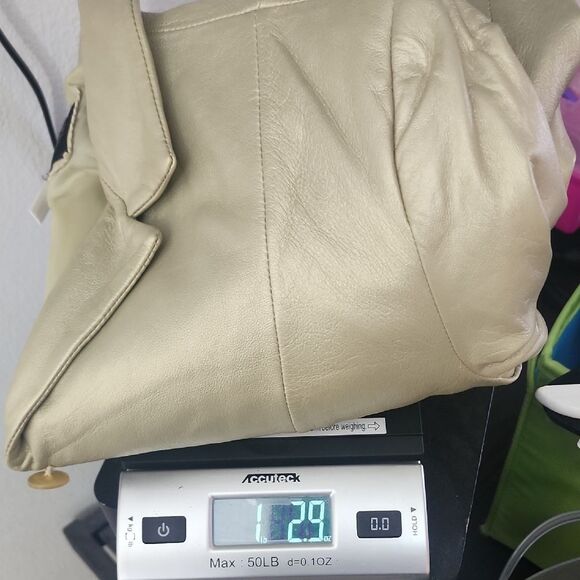 Express World Brand Vintage Goldtone Leather Fully Lined Jacket - Picture 9 of 9